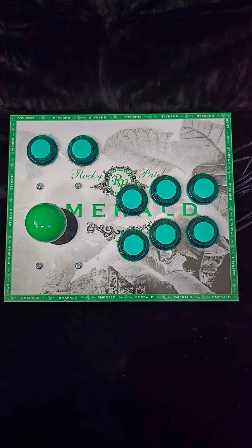 White and Green Cigar Box Arcade Stick