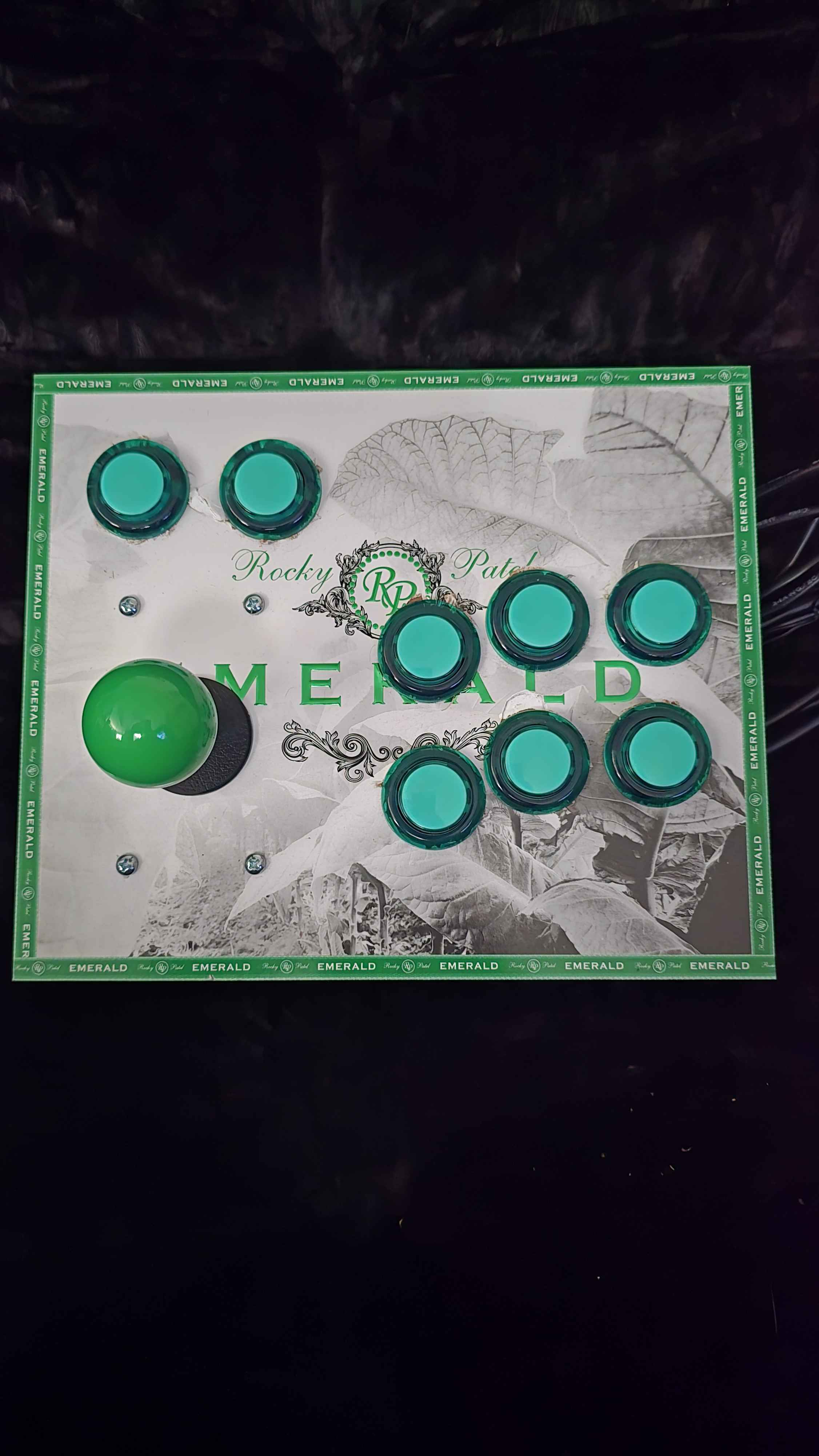 White and Green Cigar Box Arcade Stick