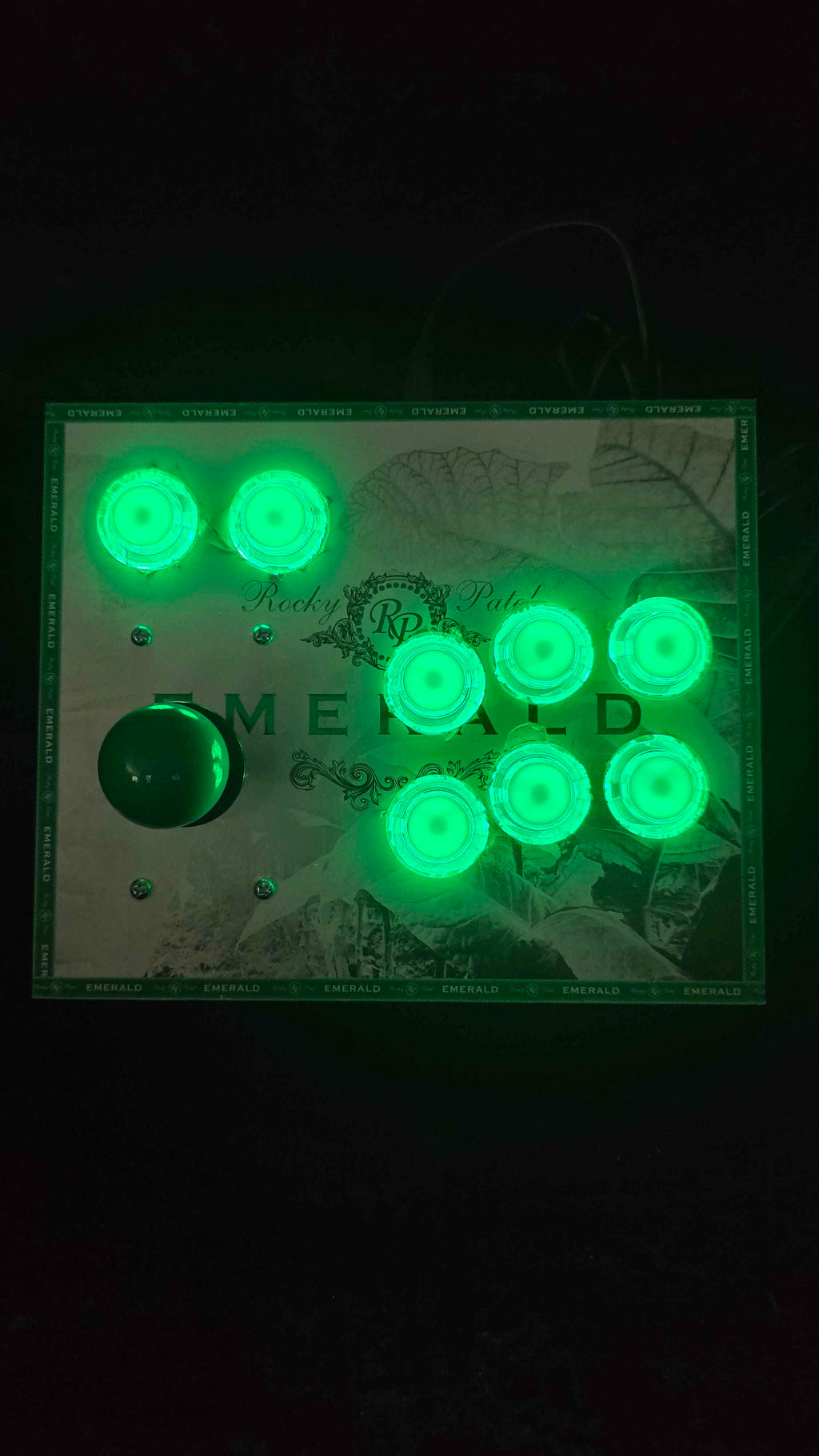 White and Green Cigar Box Arcade Stick