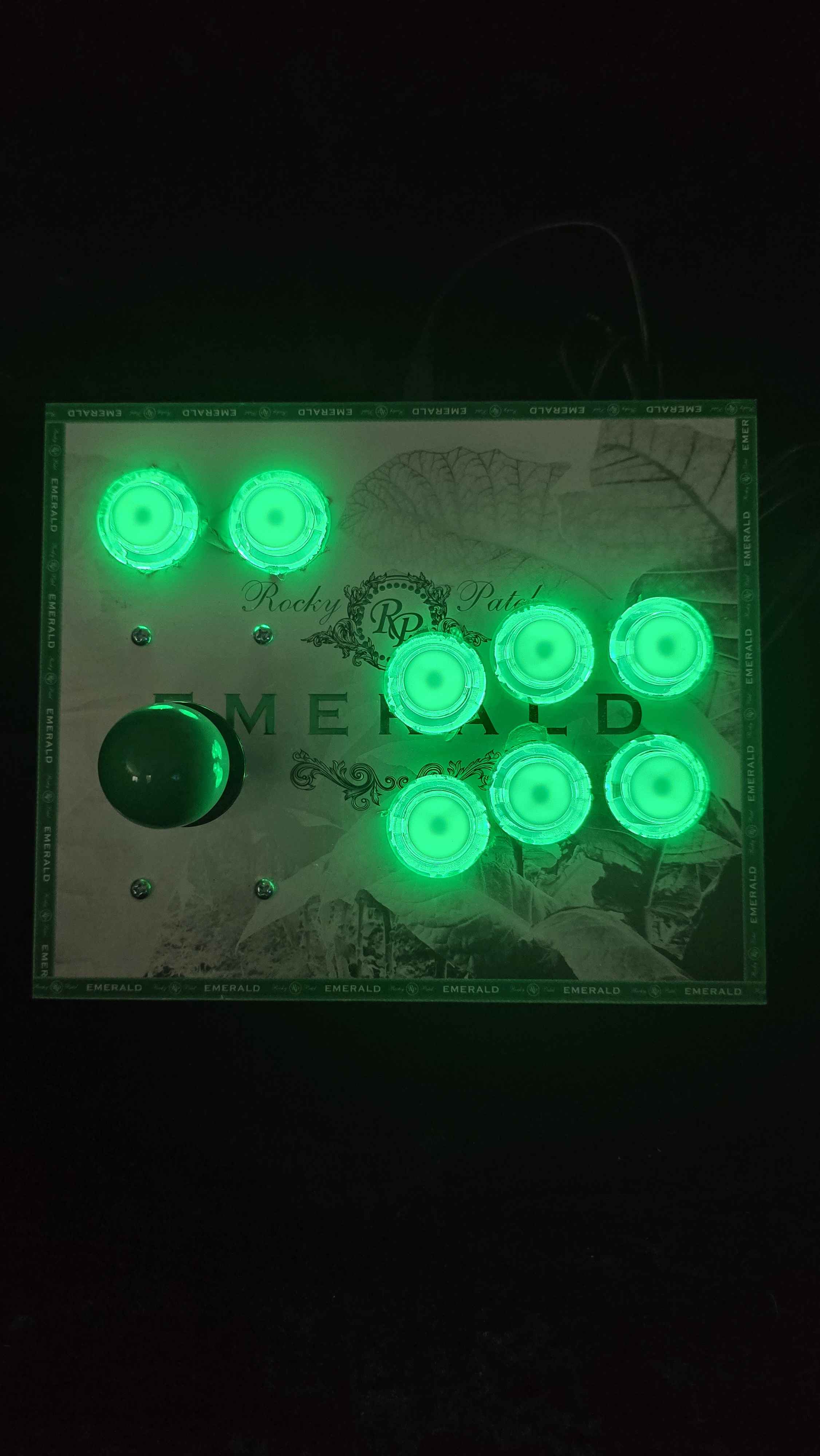 White and Green Cigar Box Arcade Stick
