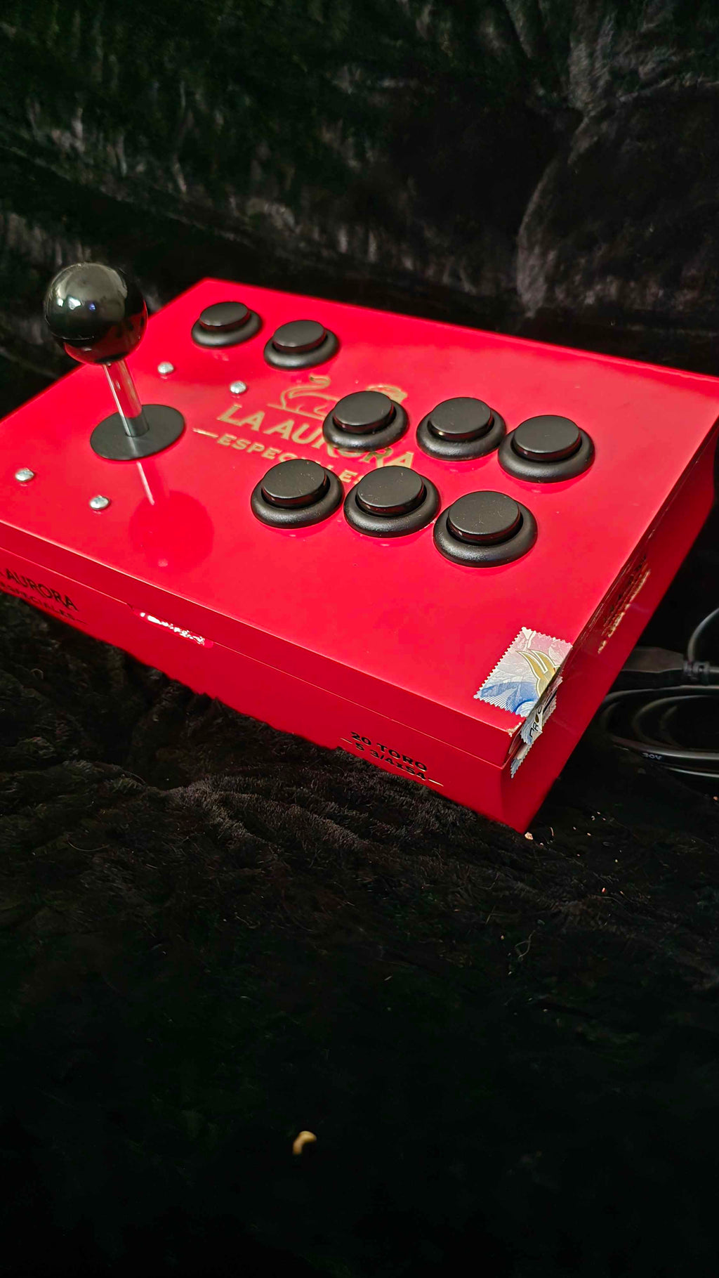 Red and Black Cigar Box Arcade Stick