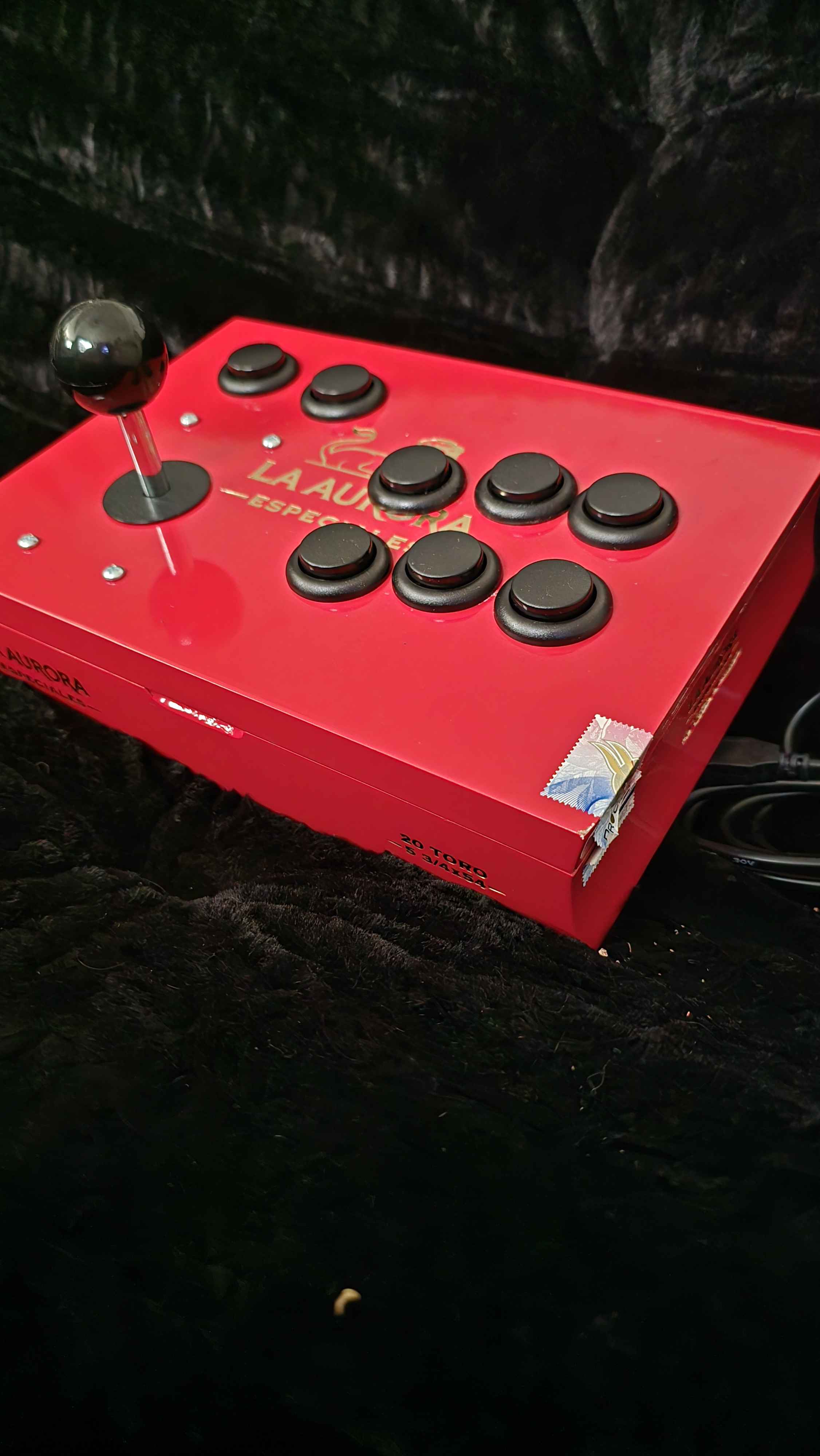 Red and Black Cigar Box Arcade Stick