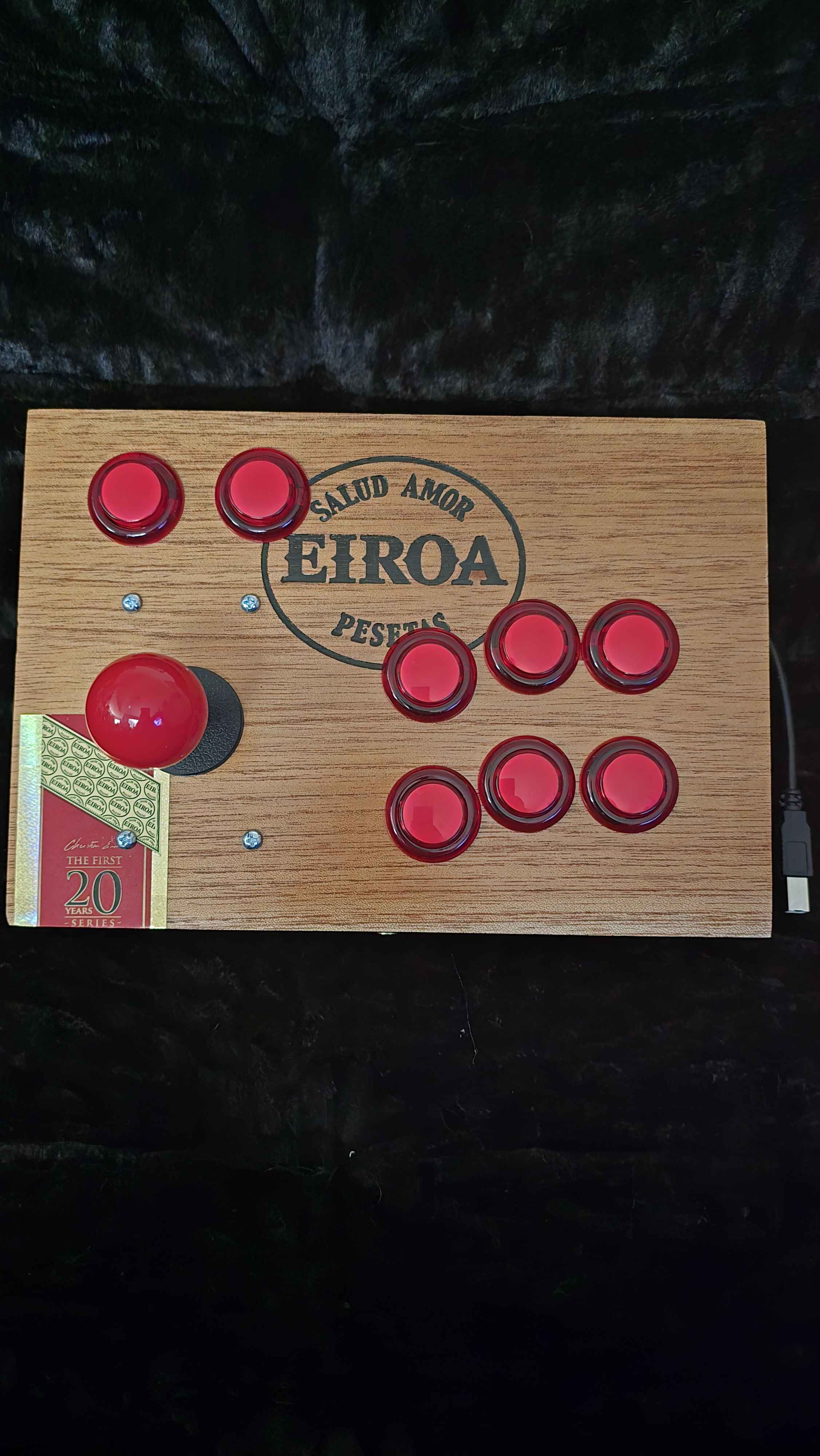 Wood Grain Cigar Box Arcade Stick