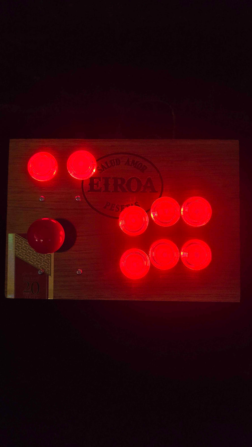 Wood Grain Cigar Box Arcade Stick